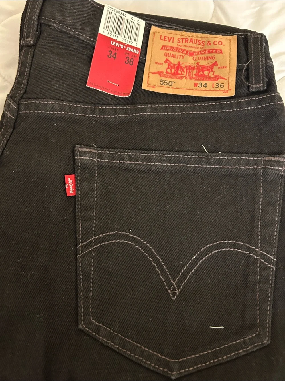 Levi's Black Relaxed Fit Jeans 34x36